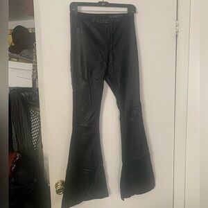 Black Faux Leather Flare Pants Blank NYC 27 NWOT